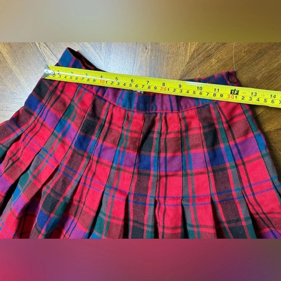 Vintage Talbots 100% Worsted Wool Plaid Pleated Midi Skirt Academia Size 6 P - Picture 6 of 6